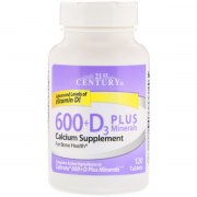 Заказать 21st Century Calcium 600 мг + D3 + Min 120 таб